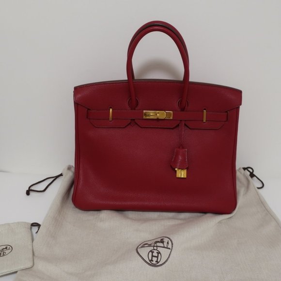 Hermes Handbags - HERMES BIRKIN 35CM ROUGE GARANCE TOGO LEATHER GOLD HARDWARE 2008